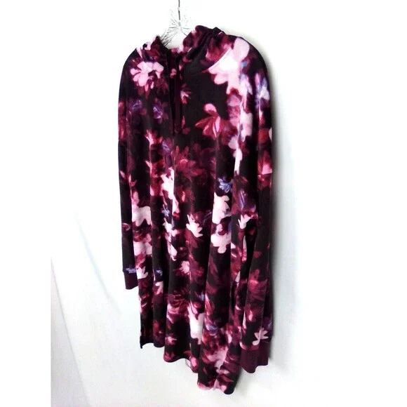 Simply Vera Wang Soft Fleece Hooded Long Sleeve Night Shirt Size L - Picture 6 of 7